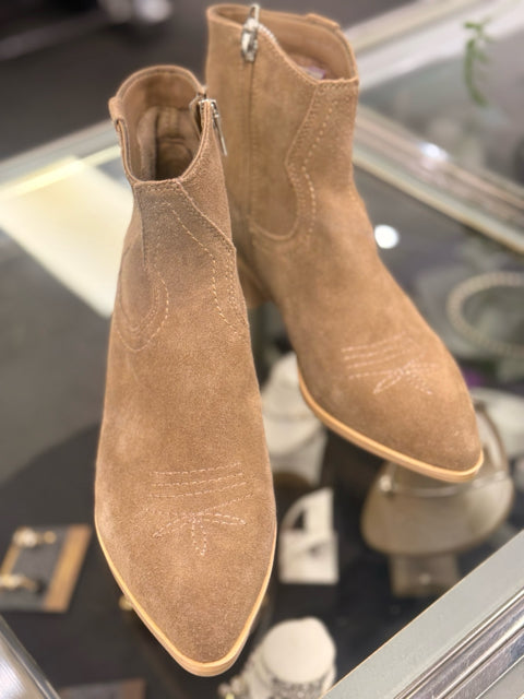 Dolce Vita Sz 7.5 Tan Silma Modern Western Ankle Boots Shoes