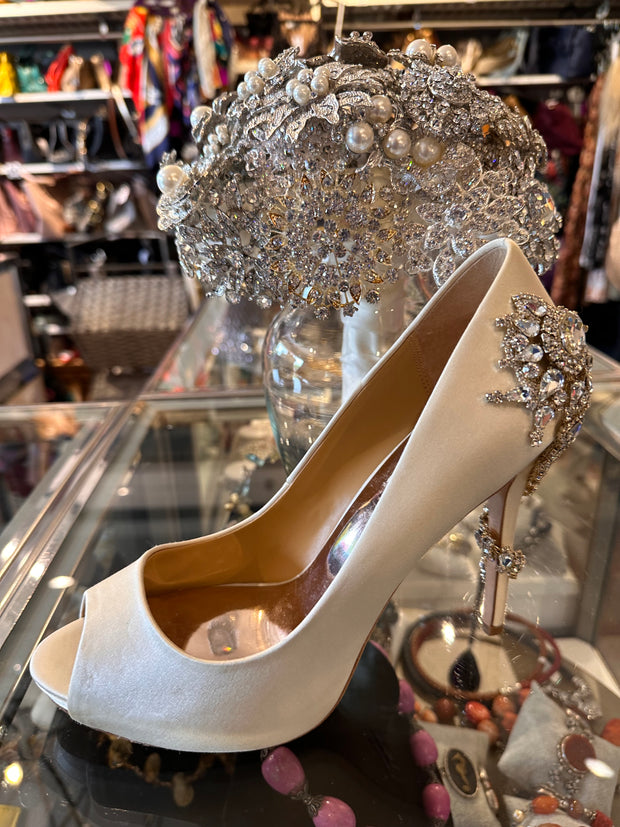 Bridal Shoe Peep Toe Pump sz 9