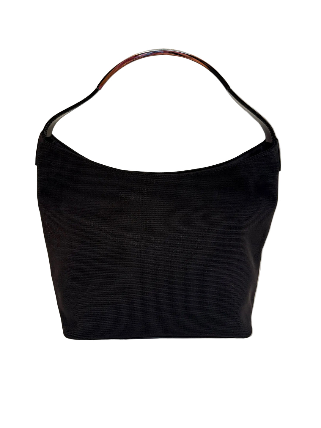 Vintage Gucci Microfiber Metal Handle Shoulder Designer Bag