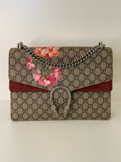 Gucci Dionysis Bloom Silver Hardware Designer Bag With Floral Details