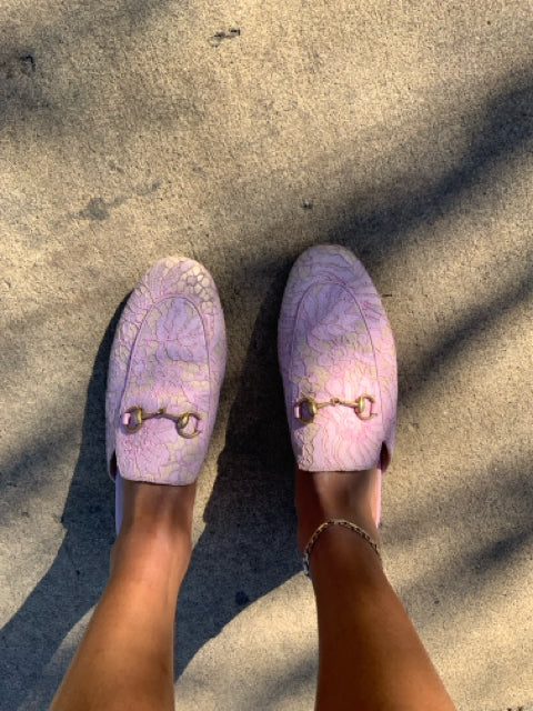 Gucci Mules sz 39 Pink Lace Overlay Shoe