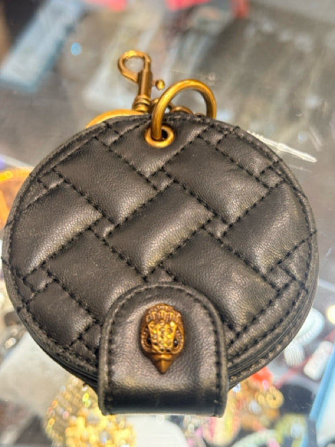 Kurt Geiger Hand Mirror Black Quilted Leather Keychain