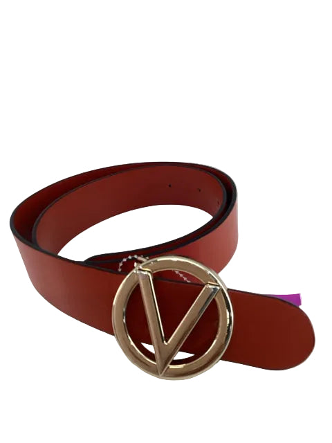 Mario Valentino Sz S Leather Belt with silver buckle
