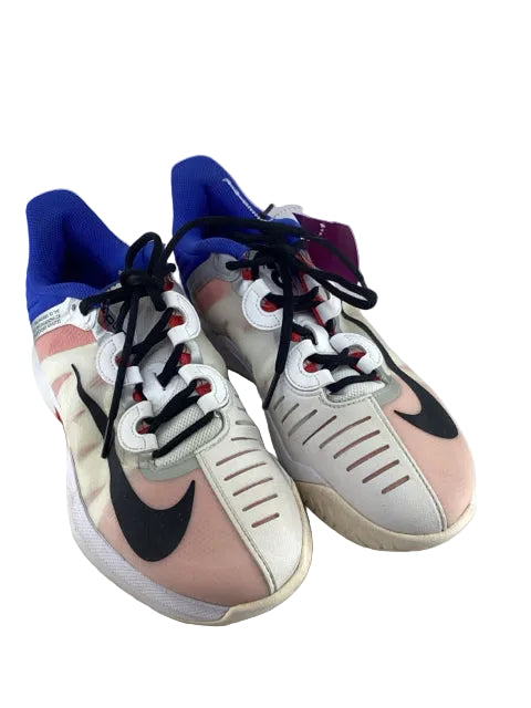 Nike Sz 8.5 Zoom Court Sneakers in pink blue and white