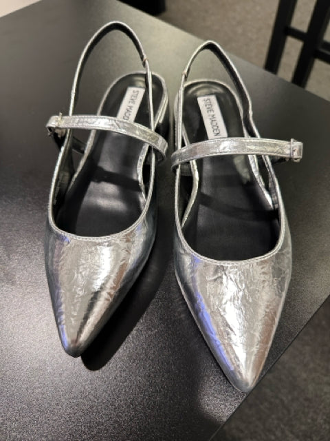 Steve Madden Sz 9 Silver Slingbacks Shoe