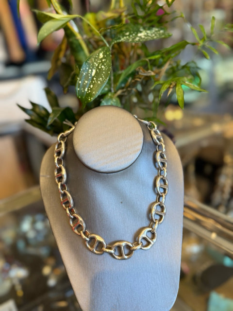Silver plated mariner link Made in Spain 15.5-18.75" adjustable