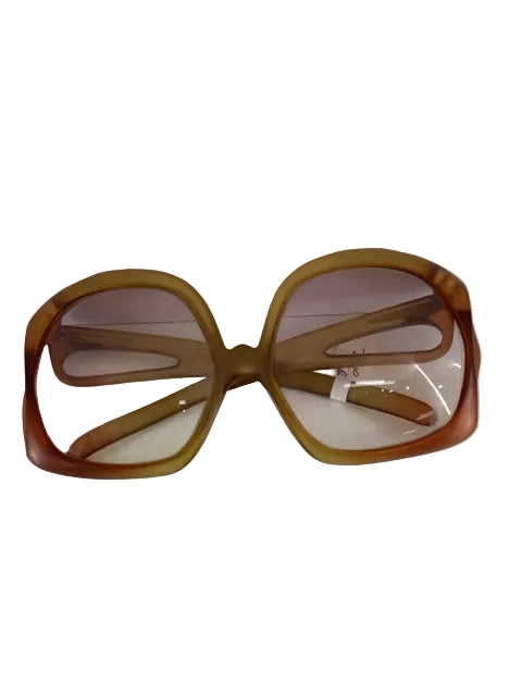Vintage Christian Dior Square Shape Prescription Eyeglasses in resin brown
