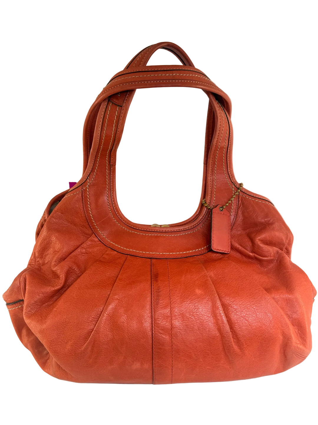 Vintage Coach 2 Strap w/ Kisslock Hand Bag gold  hardware 