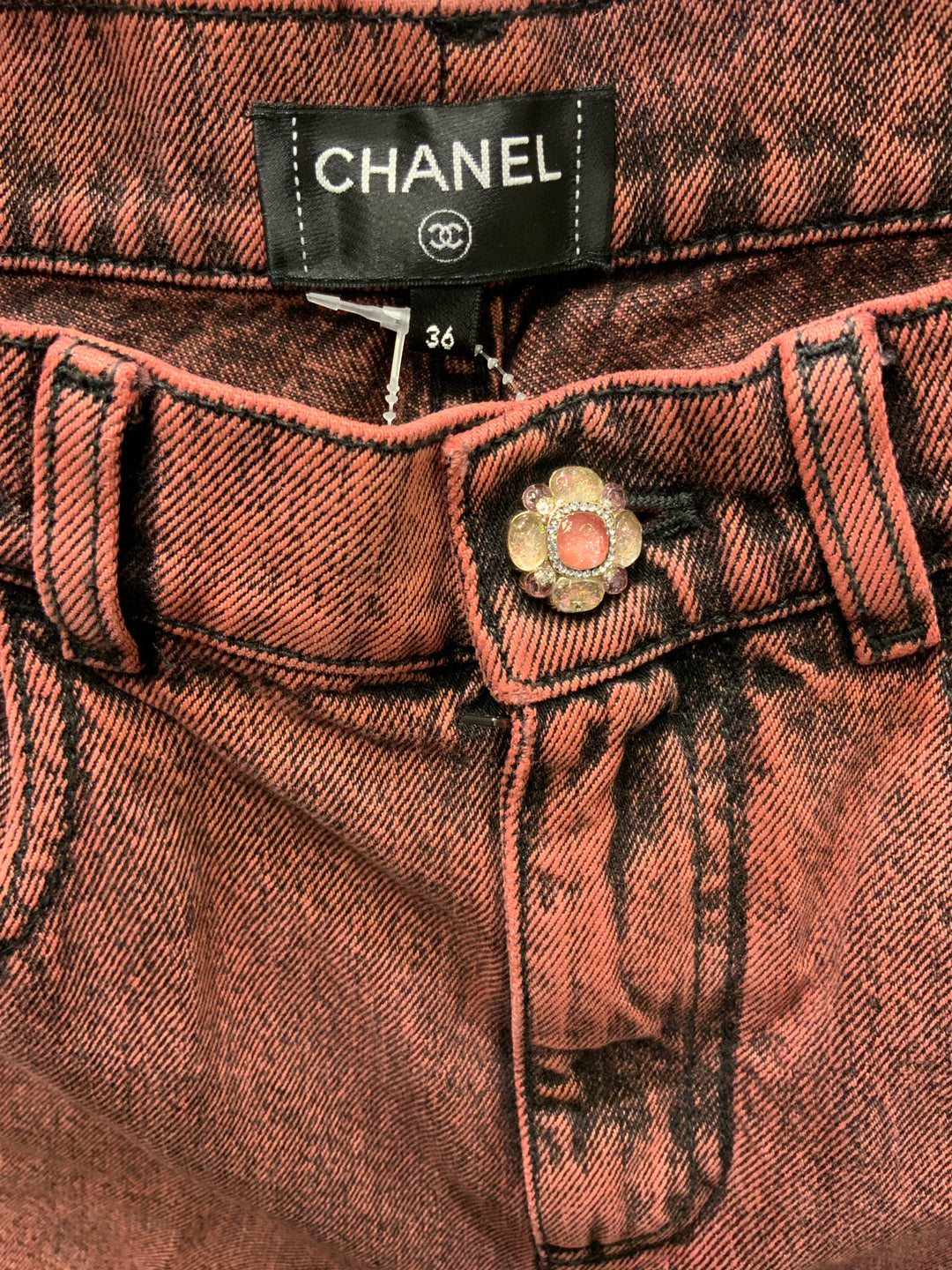 Chanel 24A Denim 2 PC Ensemble, Vest & Trouser Size 36-38