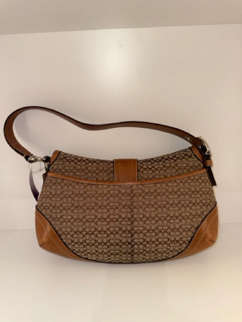 Vintage Coach Canvas Soho Flap Shoulder Bag C Monogram