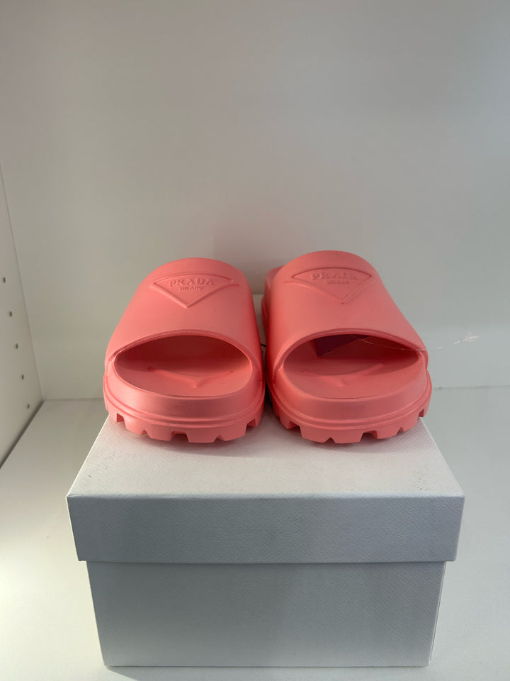 Prada Pink Pool Slides Shoes Sz 36