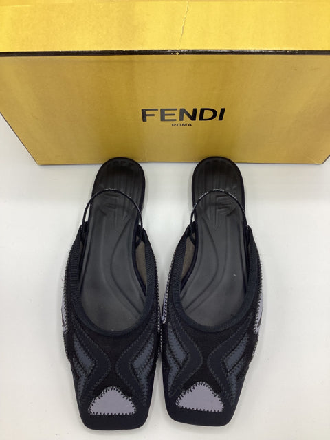 Pre Owned FENDI Sz 36 Ballet Mesh Mules in Box w/ Dust Bag.