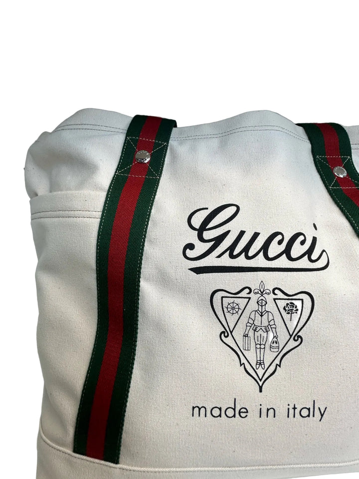 Gucci Moitessier Crest Large Canvas Tot Designer