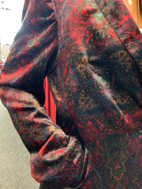 L'Agence Sz 12 Velvet Printed Blazer Jacket