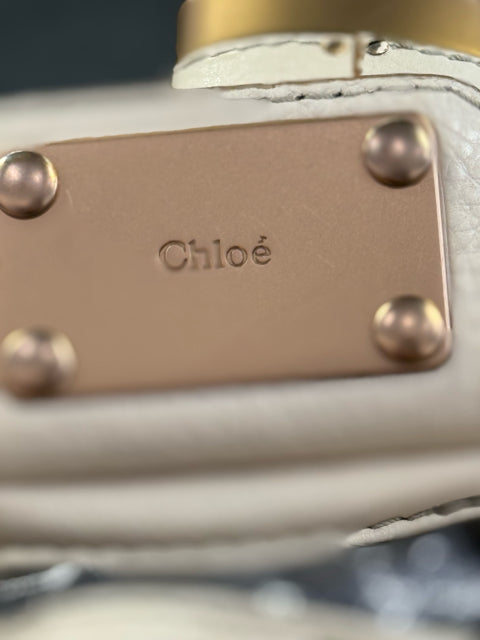 Chloe Leather Off White Paddington Designer Bag