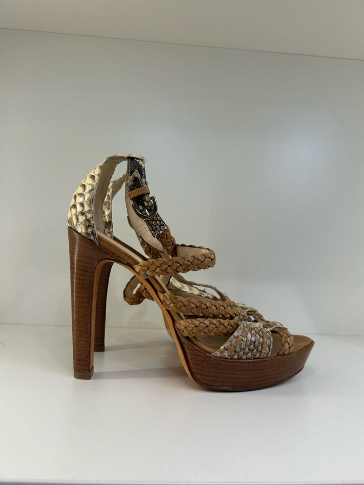 Alexanadre Birman Snake Skin Strappy Sandals Sz 10