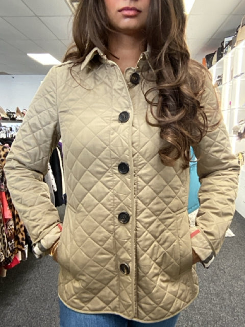 Burberry Sz S Beige Quilted Coat/Jacket