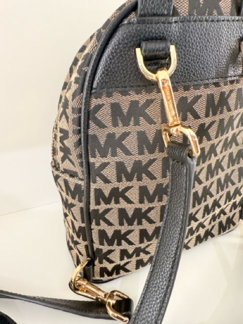 Pre Owned Michael Kors Canva  Brown Mini Logo w/ gold hardware Backpack