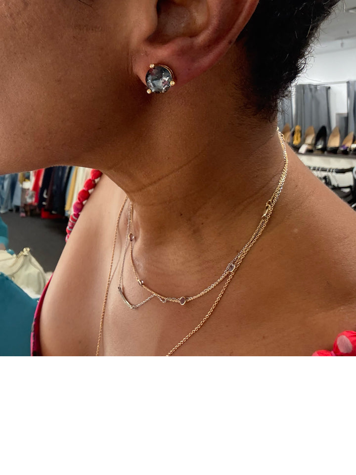 Kate Spade Large Smokey Quartz Studs Earrings