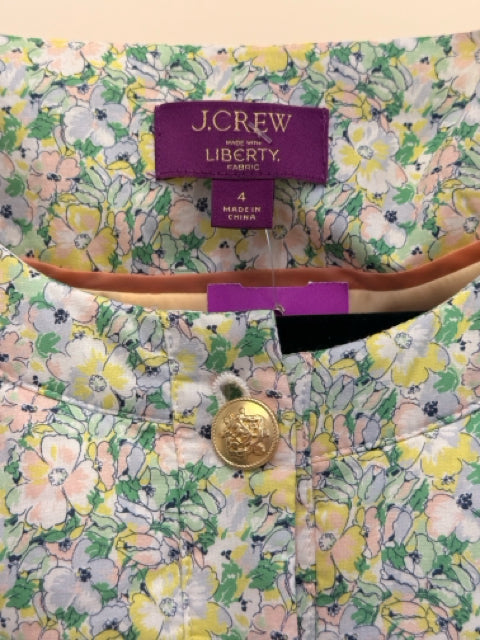 J Crew Sz 2 Green Floral Print Piece Set