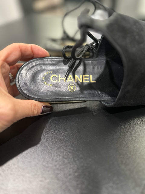 Chanel Sz 39 Black Shoes Mules