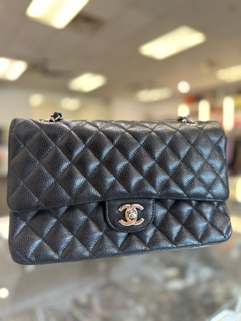 Chanel Caviar Black Double Flap Hand Bag
