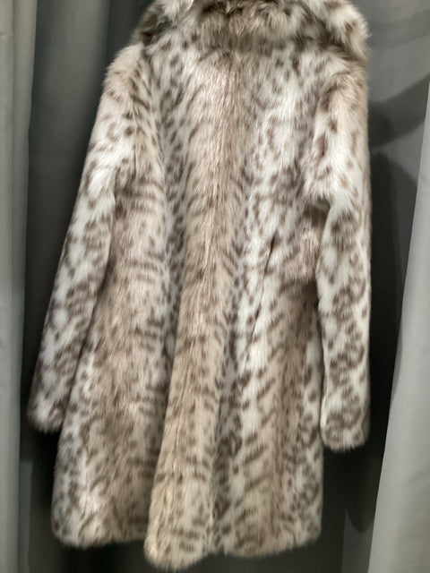 Karl Lagerfeld Sz S Faux Fur Leopard Print Coat Jacket