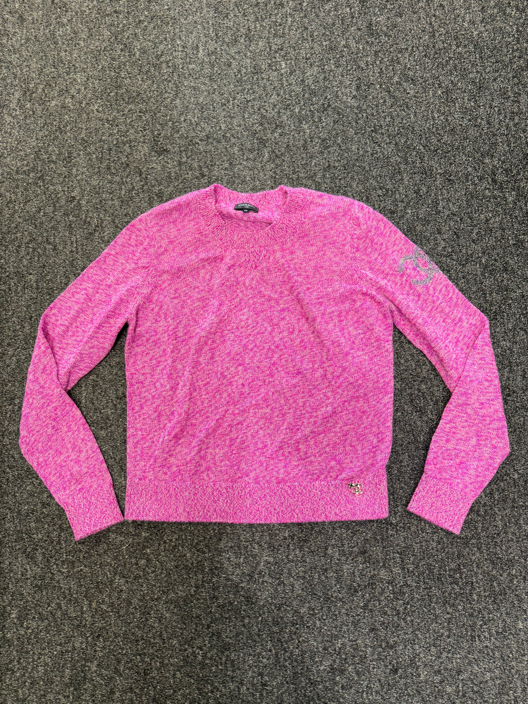 Chanel 2022 Cashmere Crew Neck CC Logo Sweater Size 38
