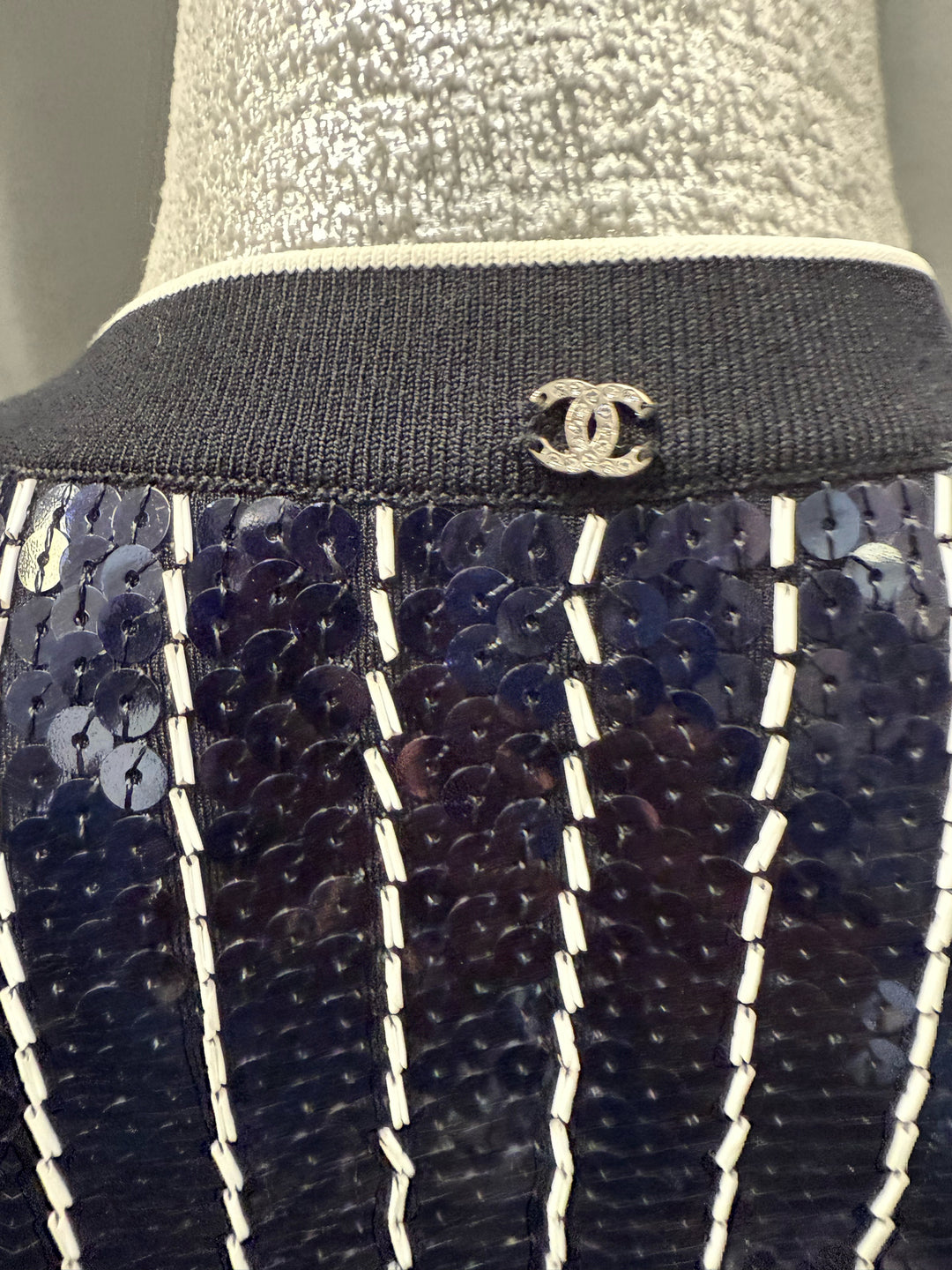Chanel 23S SS Crew Sequin T-shirt Size M