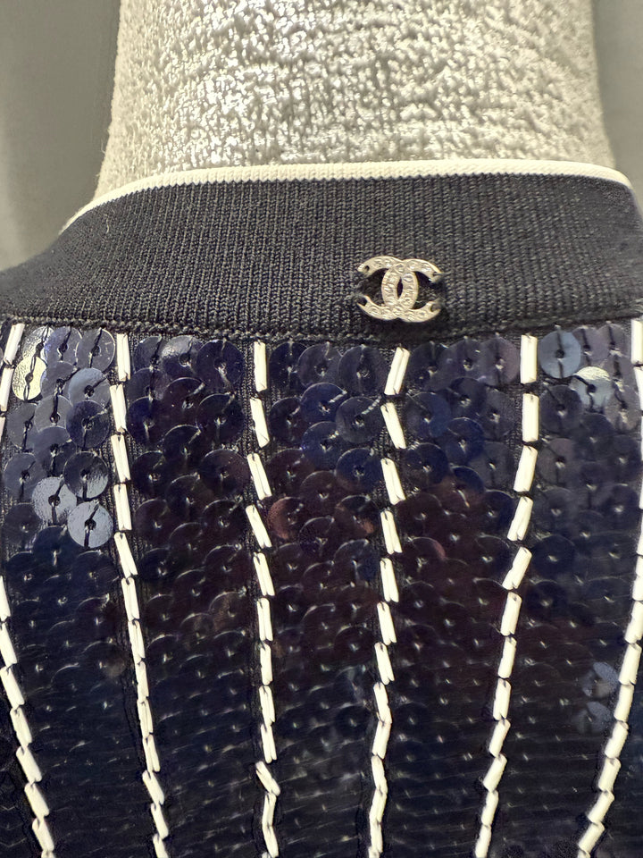 Chanel 23S SS Crew Sequin T-shirt Size M