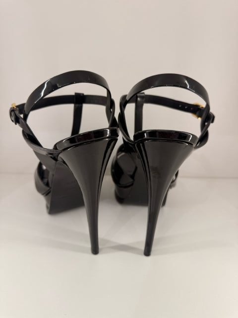 Pre Owned Yves Saint Laurent Sz 39.5 Patent Leather Tributes Designer Shoes