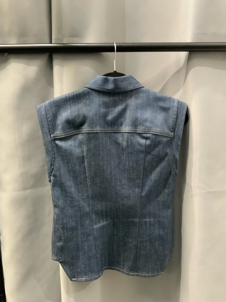 Zara Denim Vest Shirt Sz M