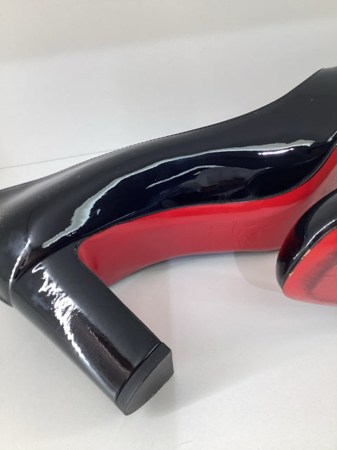 Pre Owned Christian Louboutin Jane Patent Leather Sz 41.5 Shoes w/ Shoe Bags