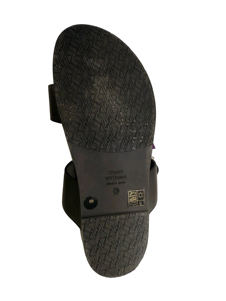 Stuart Weitzman Black Sandals Round Diamond Emb Sz 8