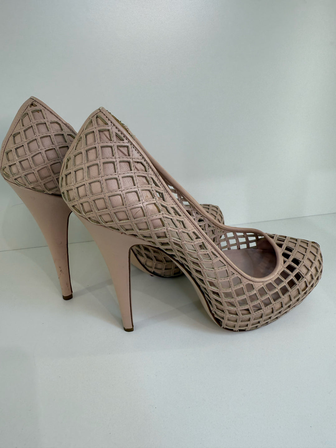 39 Miu Miu Netting Platform Shoes Sz 39