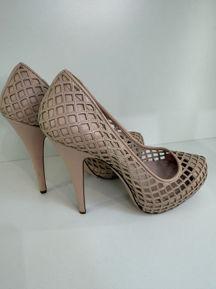 39 Miu Miu Netting Platform Shoes Sz 39