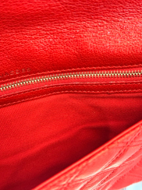 Marc Jacobs Quilted Red Leather Flapover Clutch