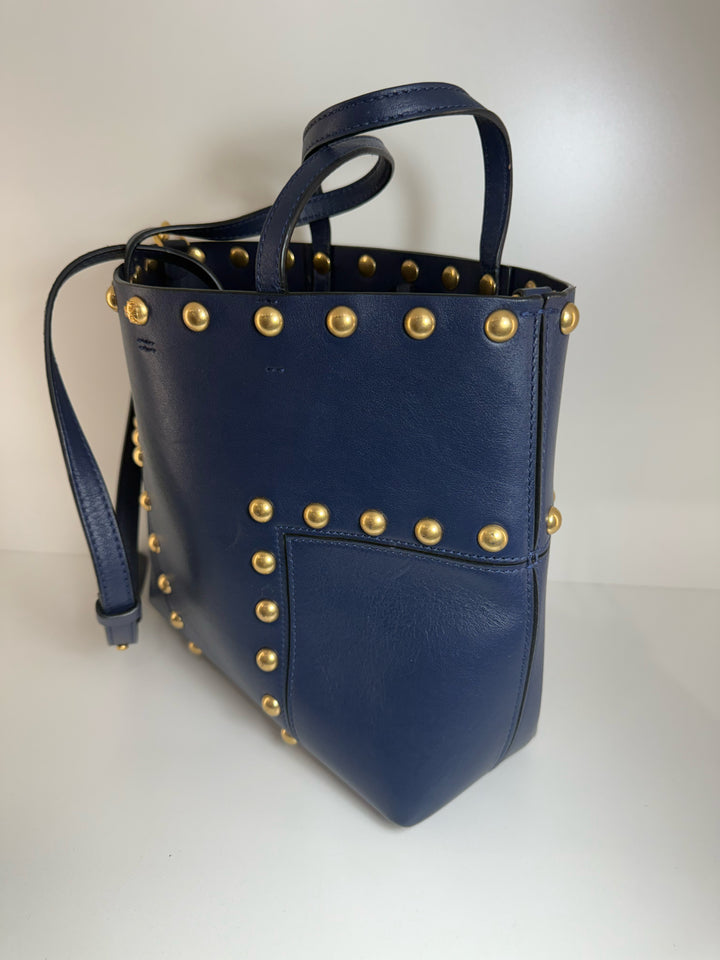 Tory Burch Leather T Studded Mini Tote w Crossbody Strap