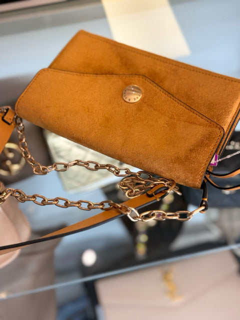 Pre Owned Rag & Bone Mustard Suede Cross Body Bag.