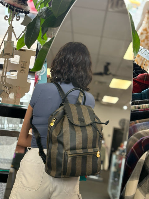 Fendi Vintage Penguin Stripe Backpack Bag