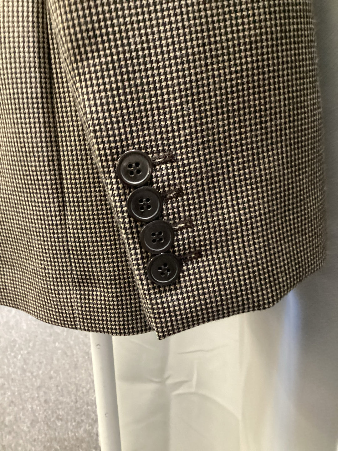 DRIES VAN NOTEN Micro Houndstooth Double Breast Blazer Sz 40