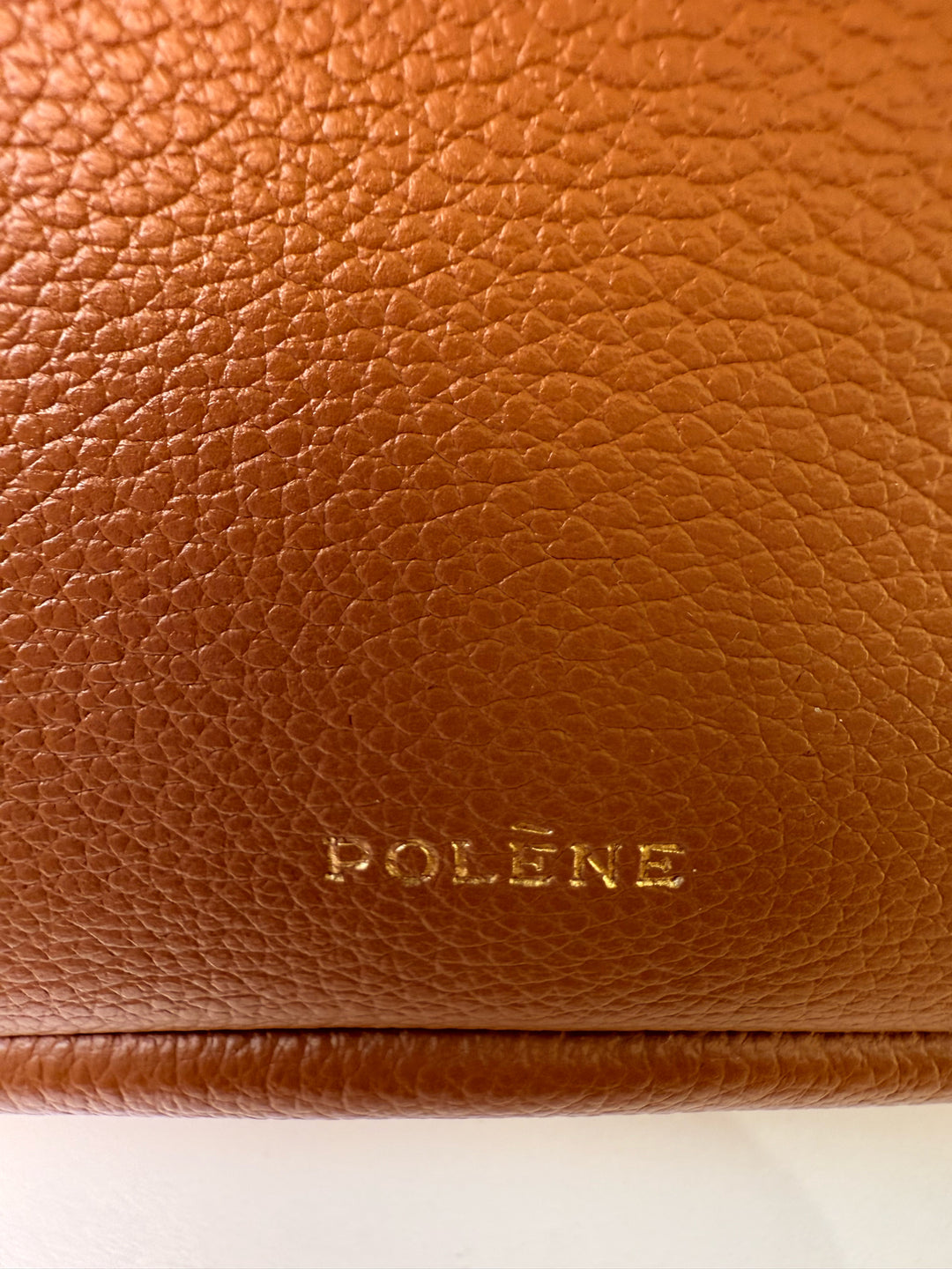 POLENE Tan Leather Shoulder Bag