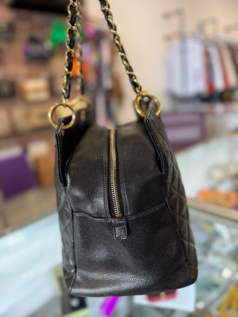 Chanel Black Timeless Pebbled Shopper Designer Bag