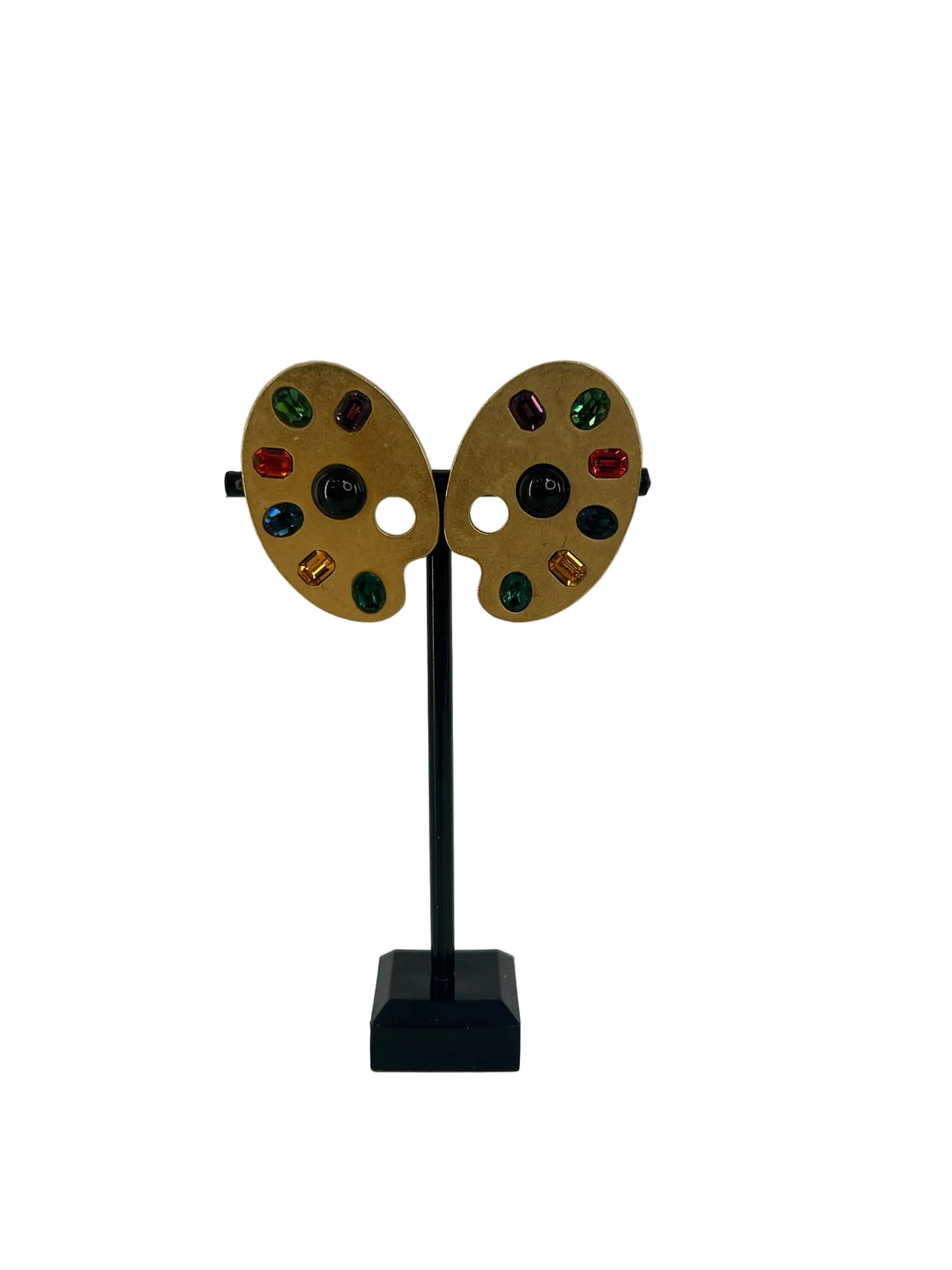 Vintage Karl Lagerfeld 2" Clip On  Earrings