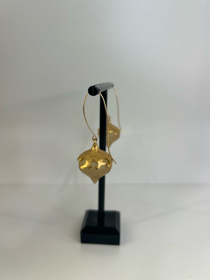 Vintage Karl Lagerfeld Wire Capped Glass Kiss drop Earrings