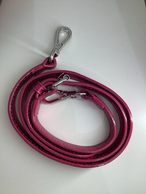 NWT Mz Wallace Medium Nylon Greyw/ Pink Accents Cross Body Bucket Bag.