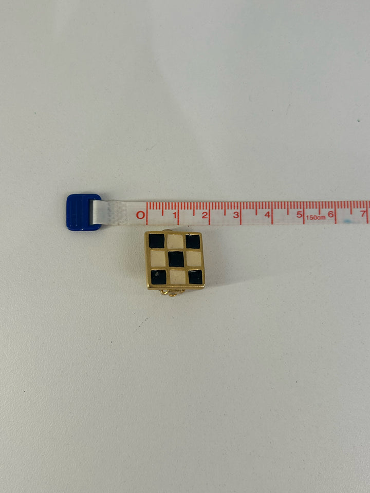 Vintage Karl Lagerfeld Checkerboard Earrings