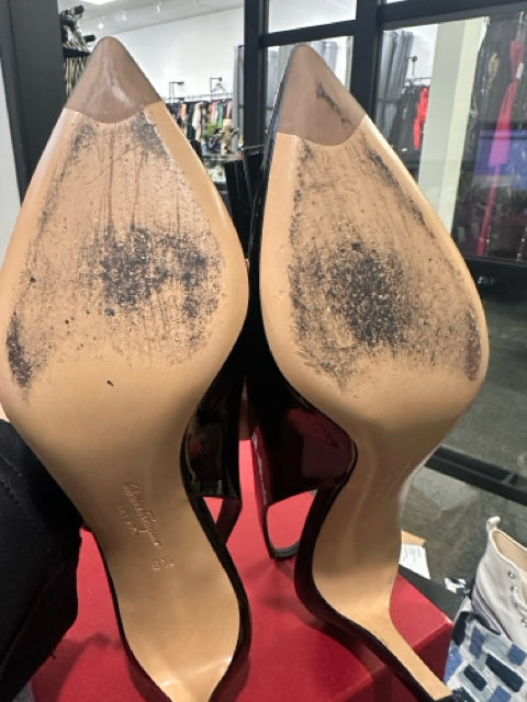 Salvatore Ferragamo Sz 6.5 Black Slingbacks Shoes