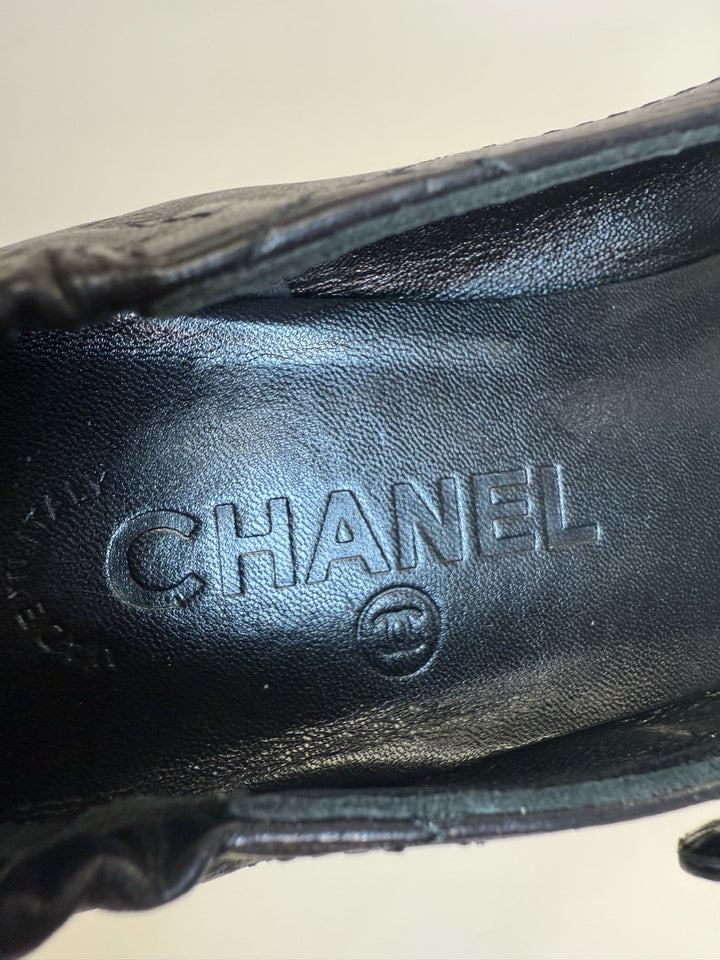 Chanel MaryJane Ballet Shoes w/ Xtra Heels Size 38/7.5