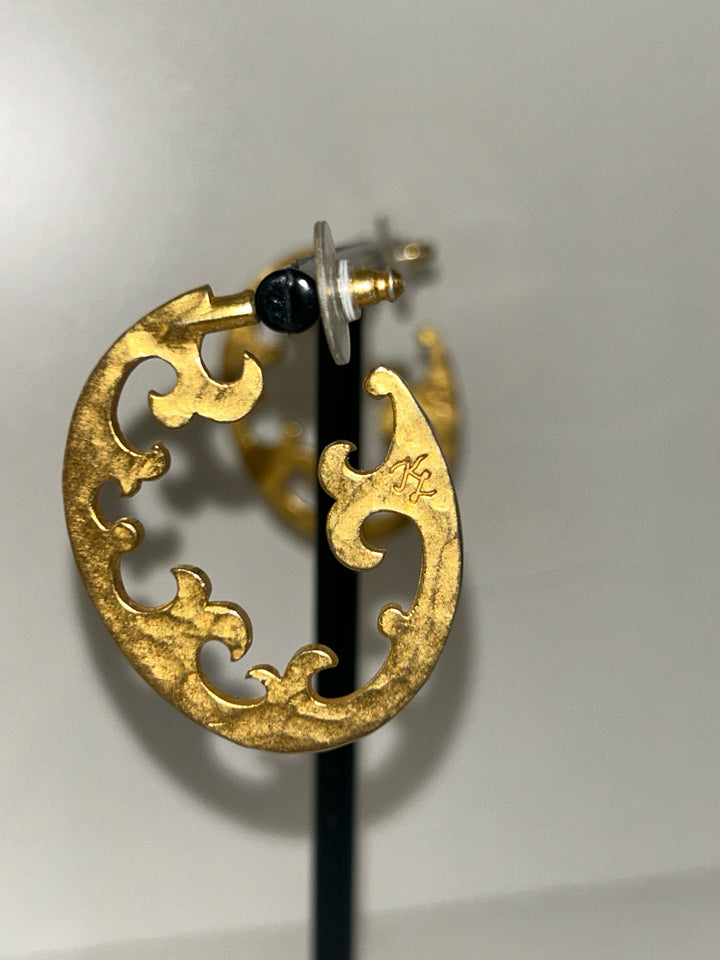 Vintage Karl Lagerfeld Scrollwork Earrings